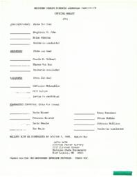 1985 Nominating Committee Ballot