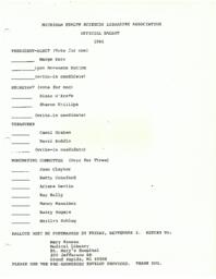 1986 Nominating Committee Ballot