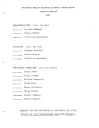1987 Nominating Committee Ballot
