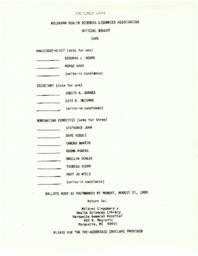 1989 Nominating Committee Ballot