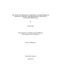 The study of the role of community colleges through mission statements and presidential perception in the neoliberal era  